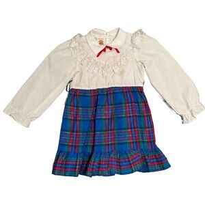 Vintage Toddler Girls Plaid Dress